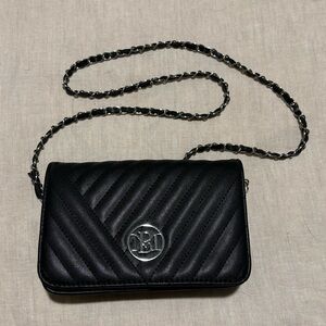 Badgley Mischka Quilted Flap Crossbody Camera Bag w/ Silver Hardware NWOT